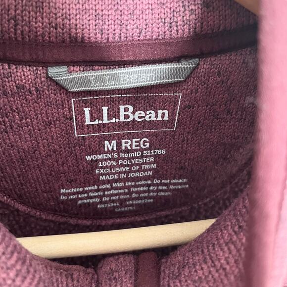 L.L. Bean Full Zip Vest Womens Medium Burgundy Purple Pockets Outdoor Hiking - Picture 5 of 8